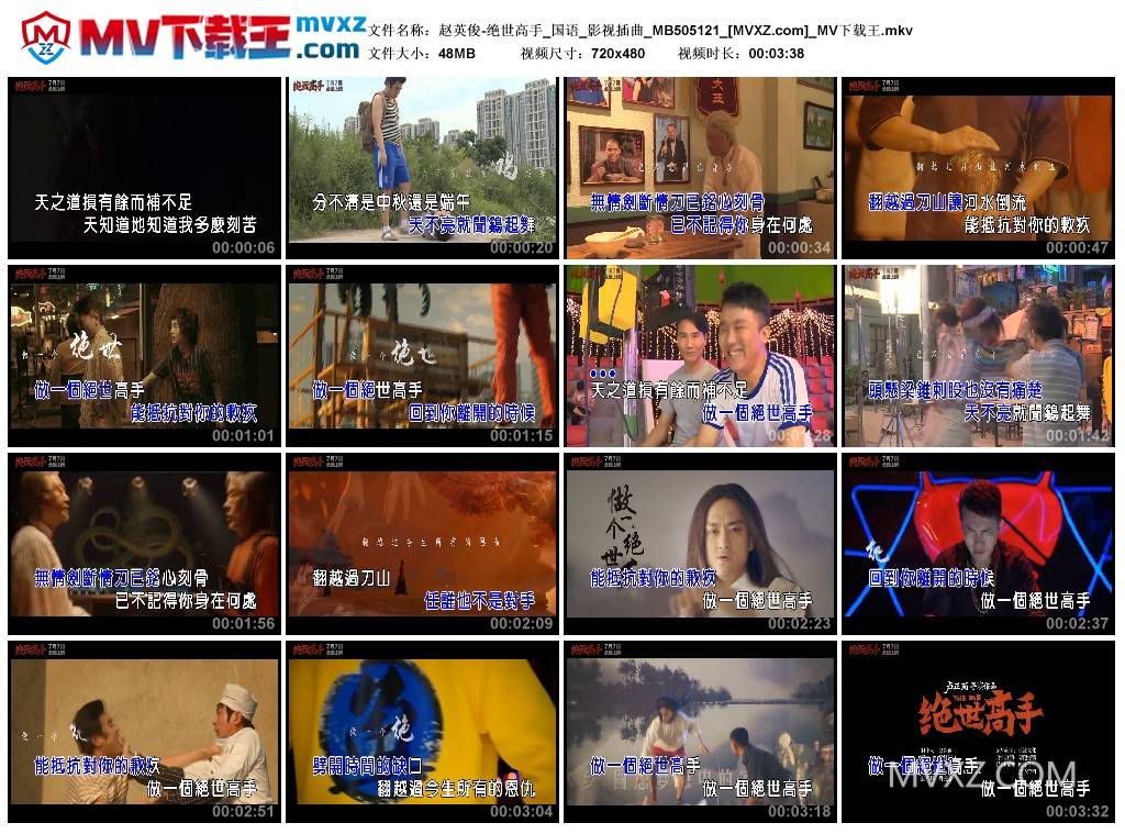 赵英俊-绝世高手_国语_影视插曲_MB505121